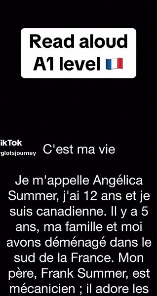 A1 Level French Reading Practice