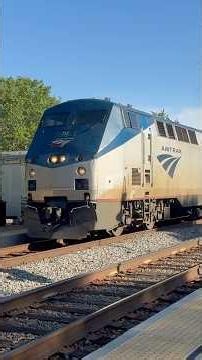 Amtrak train arrives at Ashland,VA on track 2 with P42DC#114 leading solo going northbound