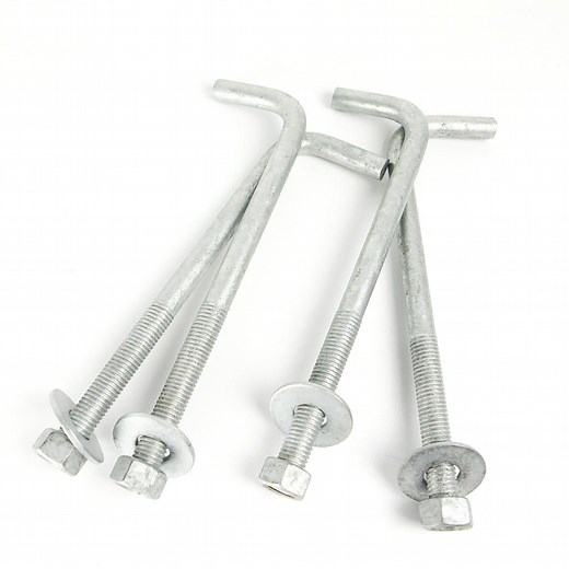 [Hot Item] M10 M12 M16 M20 M24 ASTM F1554 Foundation Anchor J Bolt L Bolt with Nuts and Washers