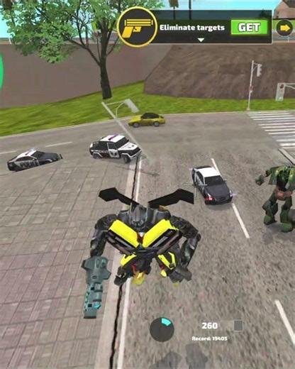 Rope Hero Vice Town (Transformer Monster Surprise Monster Truck vs Green Police Car Robot Fight)