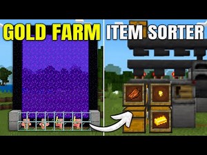 BEST 1.21 AUTOMATIC GOLD FARM SORTING SYSTEM TUTORIAL in Minecraft Bedrock
