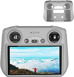 Silicone Case Compatible with DJI Mini 3 Pro RC Accessories Drone Scratch-Resistant Protective Cover Sleeve for DJI Mini 3 Pro RC Remote Controller (Grey)