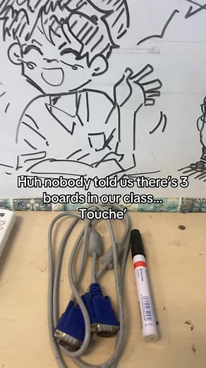 Idk what touché means but at least it fits the music🫶🫠 credit to my friends for noticing this #sbm #setiabudi #foryoupage #class #classroom #random #shockingnews #shocking #discovery #art #whiteboardart #whiteboarddrawing #whiteboardwriting #whiteboard #oldblue #onepieceisreal #onepiece