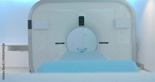 Scanner control initiating patient table advancing into gantry, table aligning for scan preparation