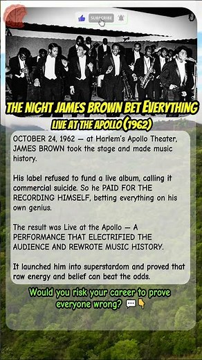 THE NIGHT JAMES BROWN BET EVERYTHING | Live at the Apollo (1962) #shorts #shortsfeed #blackhistory