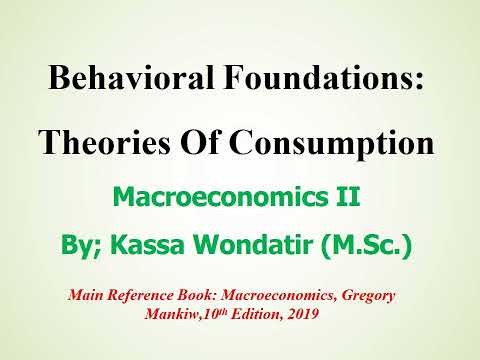 Macroeconomics II Chapter 1- Lesson 2 Consumption Theory