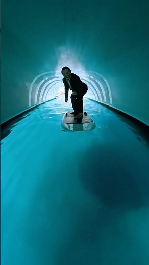 Surfing UNDERNEATH a Catamaran Superyacht! 🏄‍♂️🤯 #yachtworld #adventure #thisisit