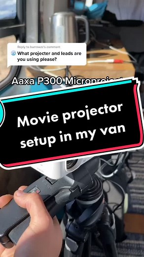 Reply to @burrowzz the projector setup. 🎥👌🏻 #vanlife #homeiswhereyouparkit