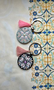 Hand-painted Mandala Keychain, Wood Bag Decoration, Best Gift Idea, Wooden Mandala Keychain - Etsy Canada
