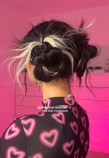 Blonde Spikey Bun Hair Tutorial with Extensions