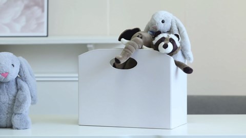 EZDeco Magazine Holder Foldable Magazine Rack Floor PU Leather File Holder Newspaper Book Storage Basket Document File Folder Organizer for Office Home (White-1)