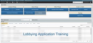 Lobbying Application Training Videos