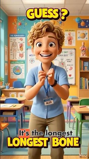 Bone #1 of 206 🦴 LONGEST Bone in Your Body! #kidslearning #quiz #funlearning #biology #stemlearning