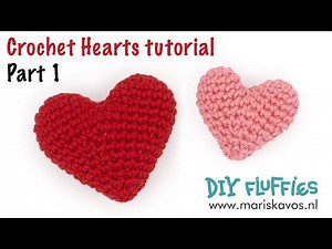 How to crochet a heart 3d English pattern tutorial part 1 - free valentine's day pattern