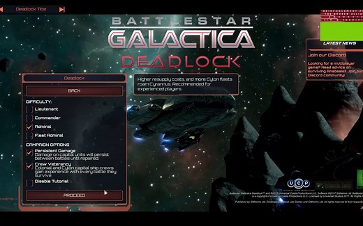 太空堡垒卡拉狄加：僵局 Battestar Gallactica Deadlock 战役模式P1