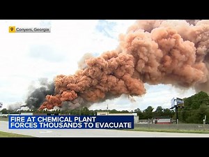 Georgia chemical plant fire sent a plume containing chlorine high into the air