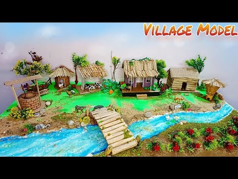 Village Model making Project | Village | Rural model | diy diorama making with house #diorama