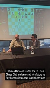 27K views · 106 reactions | For spectators in Saint Louis! Follow the tournaments round by round with our Grandmaster in Residence, Josh Friedel as he analyzes the games of this exciting round-robin format from 2:00 PM to 6:00 PM daily. Live commentary is open to all members and guests and includes complimentary snacks and beverages. #CHESS #stlchessclub #chessfans #stlouis #worldchesshof #FabianoCaruana | Saint Louis Chess Club | Facebook