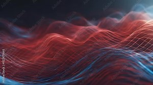 space frequency visualization wavelengths waveform sound copy text red futuristic blue technology waves wireframe abstract audio conceptual signals acoustic amplifier