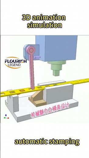 3D animation simulation automatic stamping-flourish legend