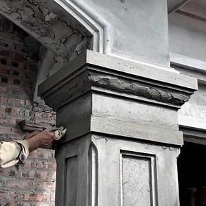 470K views · 1.4K reactions | Amazing Techniques Construction Rendering Sand _ Cement To Concrete Columns | Wisnu art | Facebook
