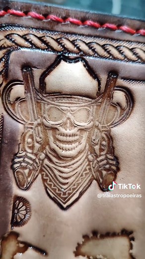 carteira em couro making leather stamp carving leather