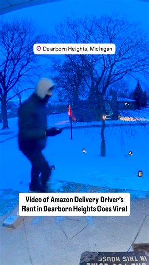 TCD News on Instagram: "A video going viral on social media shows an Amazon delivery driver venting frustrations while making deliveries in a Dearborn Heights neighborhood. The moment, captured on a home’s Nest security camera, has already been viewed hundreds of thousands of times across multiple platforms and continues to spread online. In the video, the driver criticizes residents for ordering items online rather than driving to stores like Walmart or Target. The comments quickly drew strong
