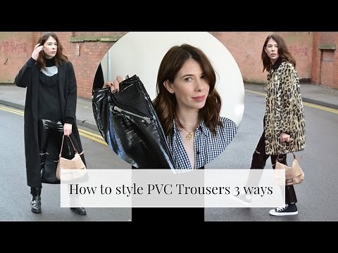How to style PVC trousers 3 ways | Holliescloset