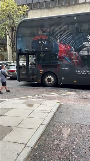 The Harry Potter Bus Getting ready to take people from London to the Warner Brothers Studio Tour