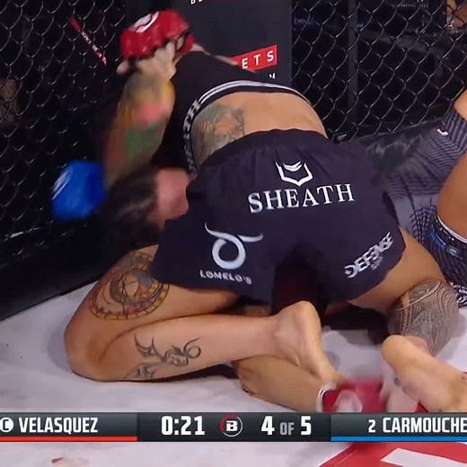 Your new flyweight champ is Liz Carmouche! Liz gets it done tonight with a hard-fought win at #Bellator278. | Bellator MMA