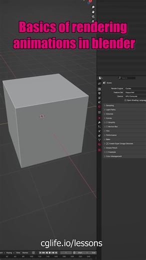rendering animation basics for blender #tutorial #animation cglife.io/lessons Or contact me at xavier@cglife.studio https://patreon.com/CG_LIFE