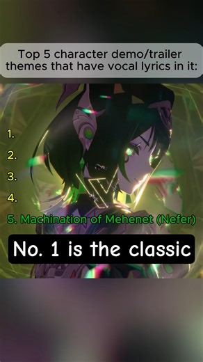 Top 5 character demo/trailer themes that have vocal lyrics in it