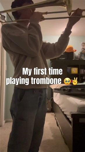 My first time playing trombone (pls don’t make fun of me) #trombone #band #fard