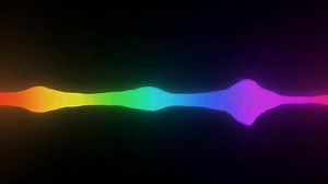 Download Glowing Rainbow Sound Wave Visualizer on Dark Background for free