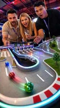 This marble race track has it all:17 meters, LEDs, an elevator, and 6 marbles racing for the win. 🔥🏁