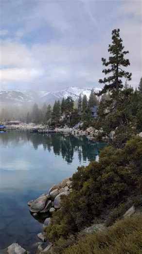 Inversion layer on Lake Tahoe! This is when it's actually colder at Lake level than it is up higher. The clouds wind up right down on the lake. Pretty cool | Lake Tahoe PhotoGuide
