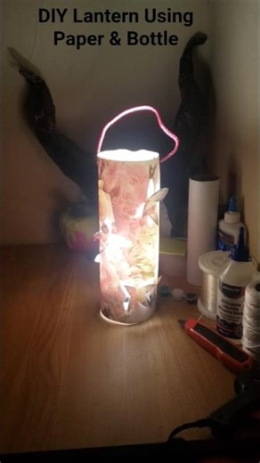 Easy DIY Lantern | Gift Bag + Bottle #diy #diycrafts #lantern #papercraft #diylantern