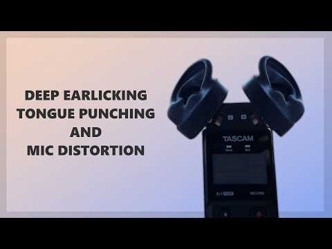 [ASMR TASCAM] Ear Licking & Tongue Punching with Mic distortion [NO TALKING]