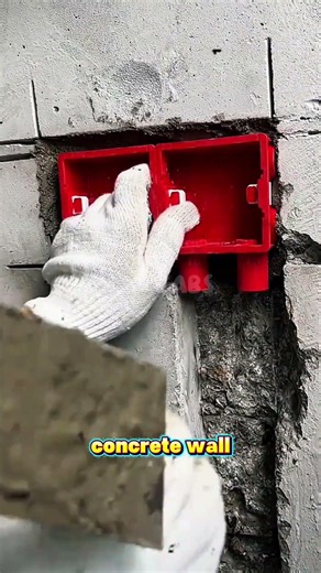 How to Install an Electrical Switch Box in a Concrete Wall#shorts #construction #diyprojects #fyp
