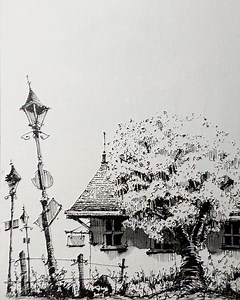 4K views · 770 reactions | An inkdrawing with one shadow of liquid charcoal | art_lachmair | Facebook