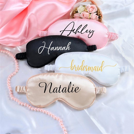 Personalized Sleep Eye Mask, Custom Name Eye Mask, Bridesmaid Gift, Bachelorette Party Gift, Satin Eye Mask, Wedding Favor, Gift for Her - Etsy