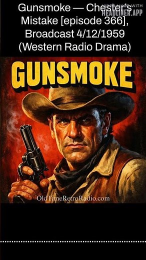 Gunsmoke — Chester’s Mistake [episode 366], Broadcast 4/12/1959 (Western Radio Drama) | Gunsmoke...