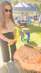 (Stump) Hammerschlagen, is a game in which participants compete against each other to drive nails into a wooden beam. Competitive nailing can be a solo game | Sara Kapoor Vlogs