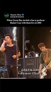 Green Day performing Basket Case with fan Live in 2001