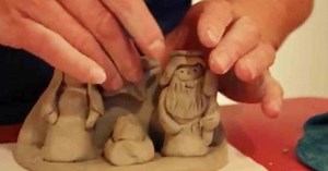 Watch In Amazement As She Sculpts This Air Dry Clay Into A Beautiful Christmas Rendition!