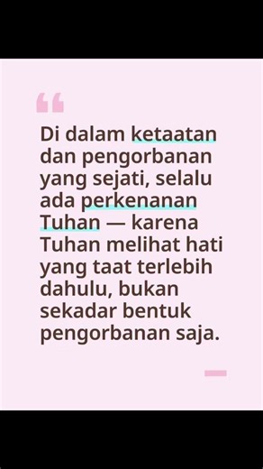 ✨ Ketaatan & Pengorbanan yang Menyenangkan Hati Tuhan ✨