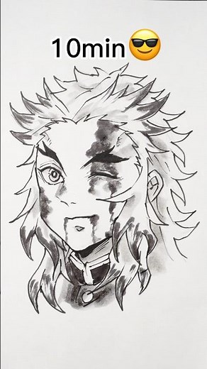 How to Draw Rengoku in 30Sec,1,3,5,10Min,1Hr #demonslayer #Drawing #satisfying