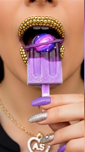ASMR Bite & Drip Purple Ice Lolli 💥❣️