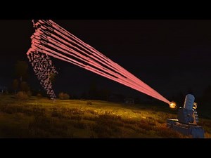 Phalanx Ciws Weapon System In Action At Night - TRACER ROUNDS - Ciws Vs MIG-29 Fighter Jet - MilSim