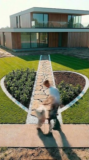 Front Yard Makeover in Minutes! 🏡✨ DIY Stone Path & Flower Bed